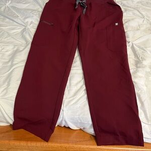 Figs Women's Maroon Straight Leg Pants